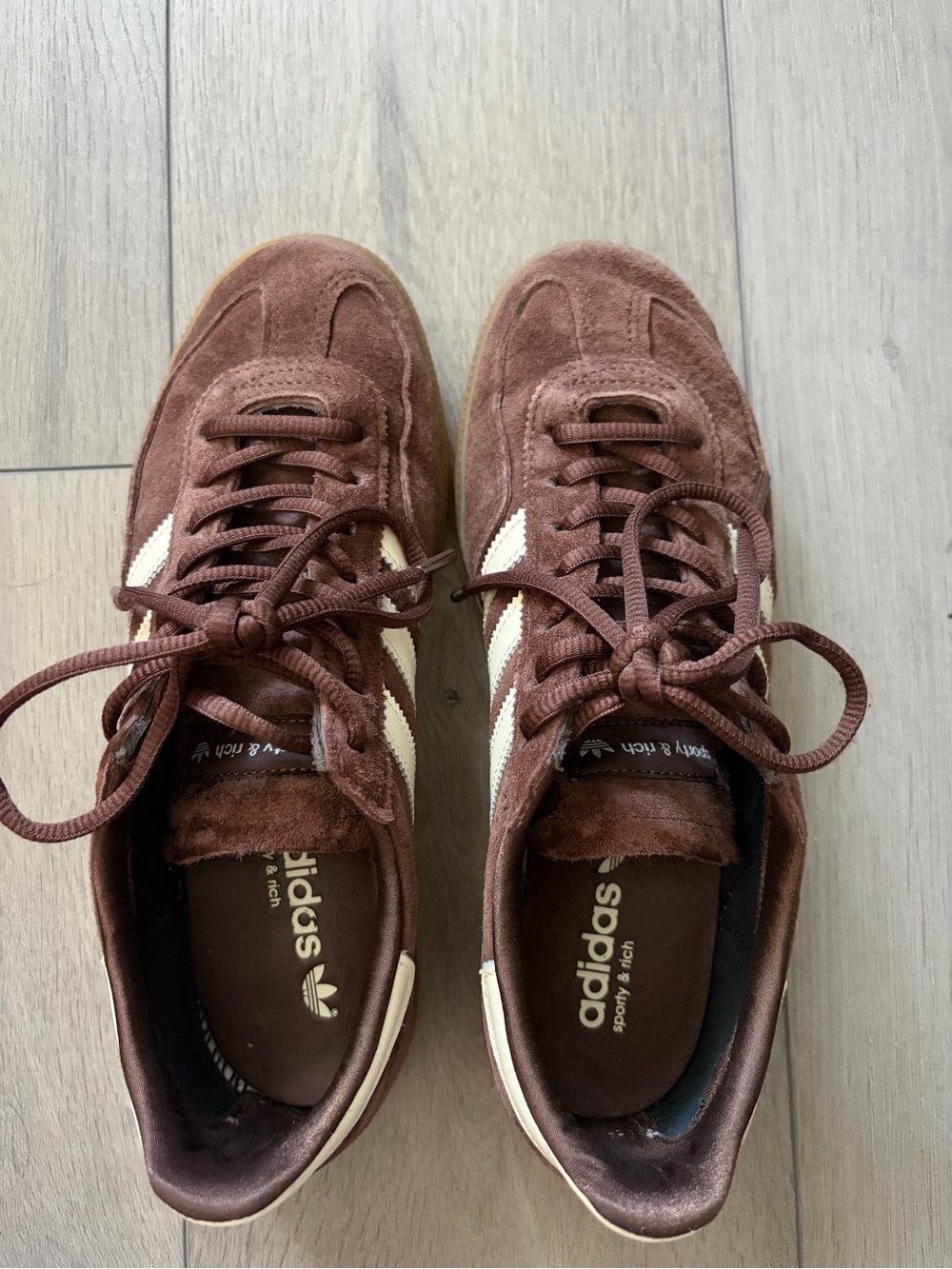 Adidas Sporty & Rich Brown Suede Sneakers